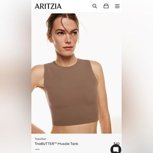 Aritzia TNA action muscle tanks Adriatic Blue & Black